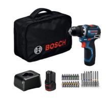 BOSCH Wkrętarka GSR 12V-32 (2x2.0Ah, GAL 12V-20, 24 szt. zestaw, rękaw kartonowy, B) 06019N7006