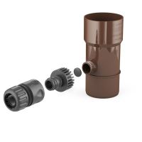 BRYZA zbieracz wody deszczowej Ø 90 mm z gwintem 1", Brąz RAL 8017