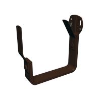 PREFA hak rynnowy aluminiowy, kwadratowy, prosty, szerokość 120 mm, Orzech P10 RAL 8019 PREFA hak rynnowy aluminiowy, kwadratowy, prosty, szerokość 120 mm, Orzech P10 RAL 8019