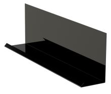 Obróbka przyścienna do łączenia z listwą maskującą szer 200mm, Malowany ocynk, Czarna RAL 9005