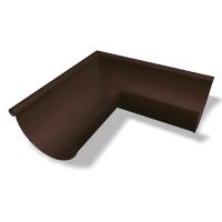 PREFA Narożnik rynny zewnętrzny 90° aluminiowy Ø 125 mm, Orzech P10 RAL 8019