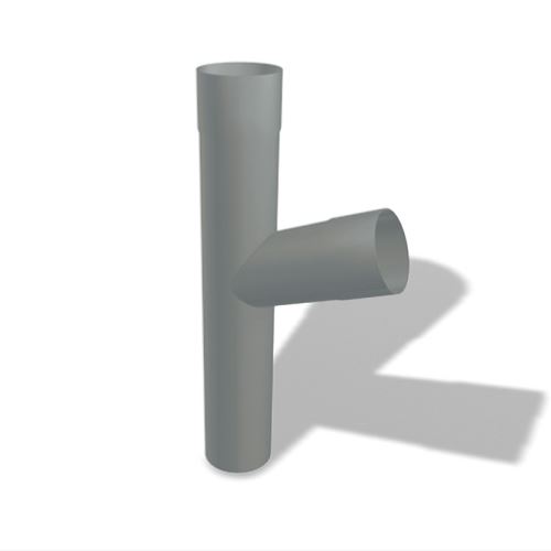 PREFA odgałęzienie rury spustowej aluminiowe Ø 100/100 mm, Jasnoszary P10 RAL 7005