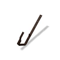 PREFA hak rynnowy aluminiowy, kwadratowy, prosty, szerokość 120 mm, Orzech P10 RAL 8019 PREFA hak rynnowy aluminiowy, kwadratowy, prosty, szerokość 120 mm, Orzech P10 RAL 8019
