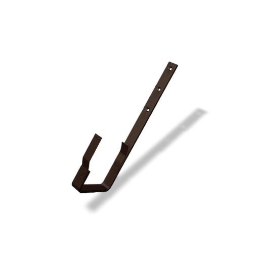 PREFA hak rynnowy aluminiowy, kwadratowy, prosty, szerokość 120 mm, Orzech P10 RAL 8019