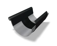PREFA - Dylatacja rynny z kołnierzem i osłoną gumową, Ø 125 mm, Czarny P10 RAL 9005