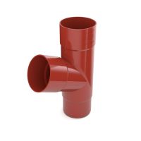 BRYZA plastikowe odgałęzienie rury spustowej Ø 90 mm, Czerwony RAL 3011